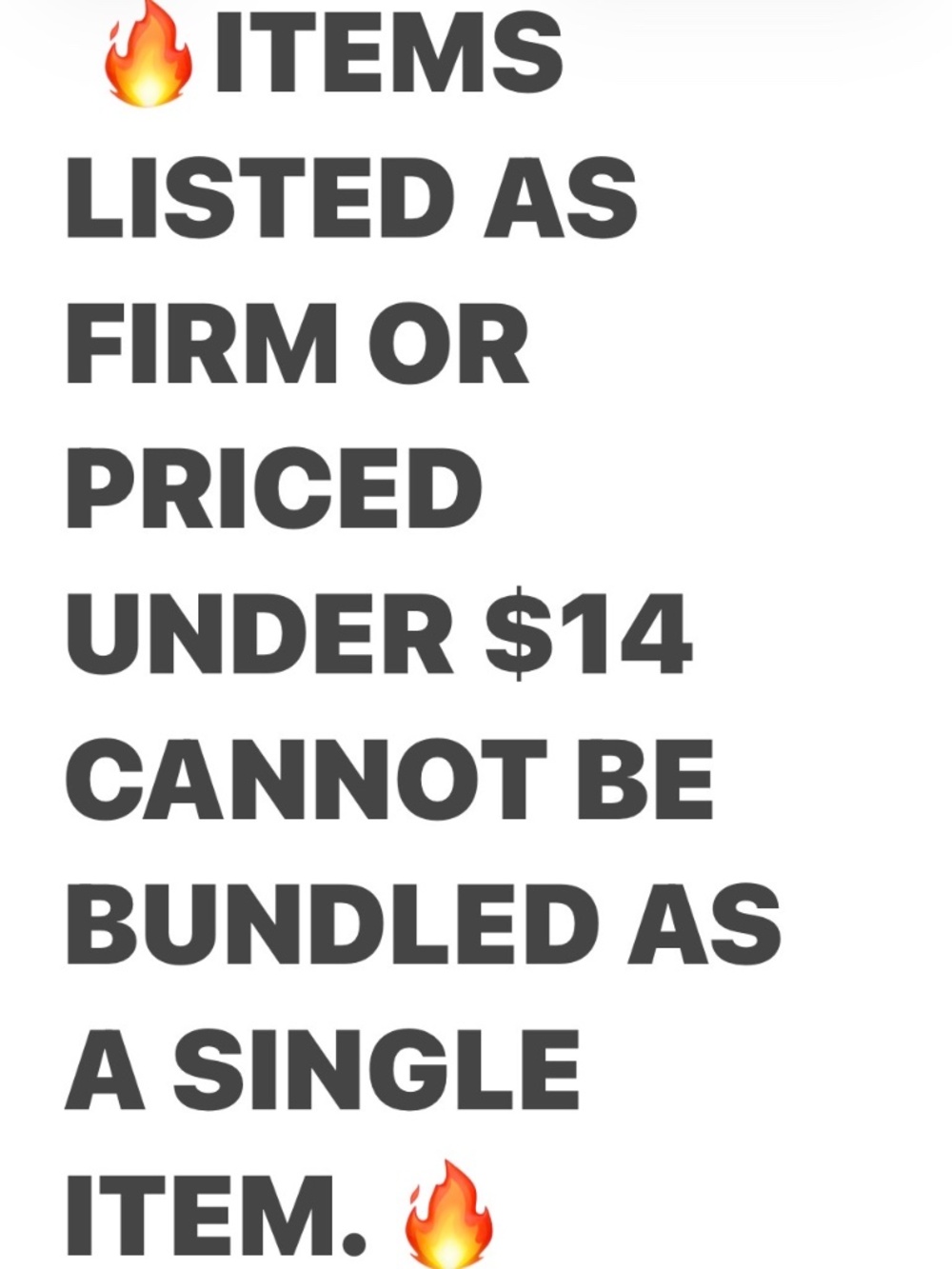 🔥ITEMS LISTED AS FIRM OR PRICED UNDER $14 CANNOT BE BUNDLED AS A SINGLE ITEM.